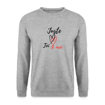 Nur du - Unisex Pullover - Weißgrau meliert - Vorne - Alina (178cm) & Michal (187cm)