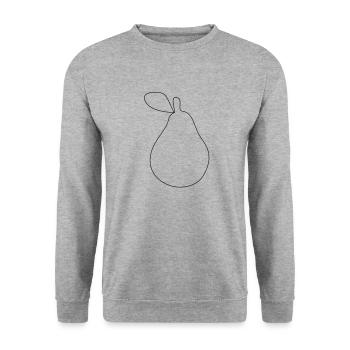 Birne - Unisex Pullover - Weißgrau meliert - Vorne - Alina (178cm) & Michal (187cm)