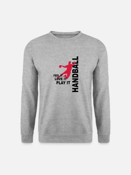 Handball - love & play - Unisex Pullover - Weißgrau meliert