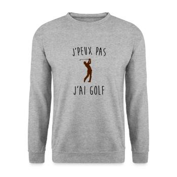 j'peux pas j'ai golf - Sweat-shirt Unisexe - gris chiné - Devant - Alina (178cm) & Michal (187cm)