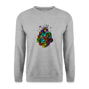 Colorful skull pile - Unisex Sweatshirt - salt & pepper - Front - Alina (178cm) & Michal (187cm)