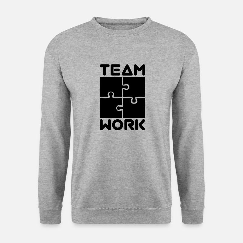 Team Work - Shirt - Unisex Pullover - Weißgrau meliert