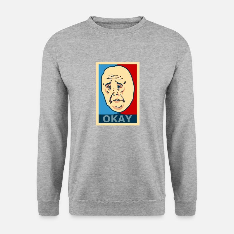 Okay Face - Unisex Pullover - Weißgrau meliert