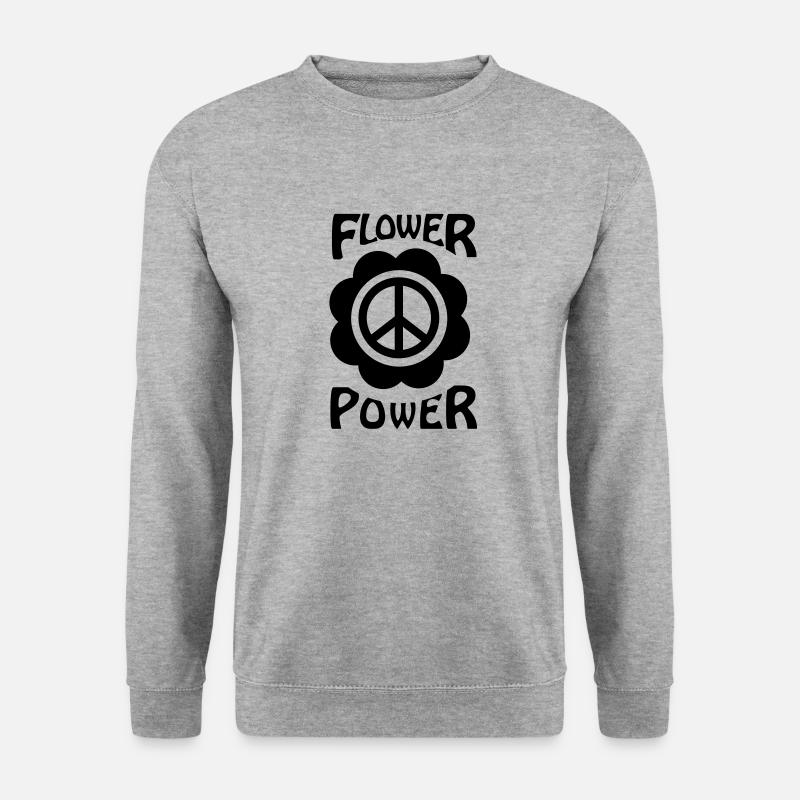 flower power - Unisex Pullover - Weißgrau meliert