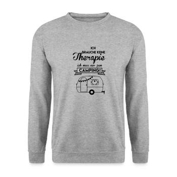 Camper Therapie - Unisex Pullover - Weißgrau meliert - Vorne - Alina (178cm) & Michal (187cm)