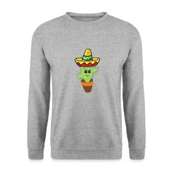 Kaktus - Unisex Pullover - Weißgrau meliert - Vorne - Alina (178cm) & Michal (187cm)