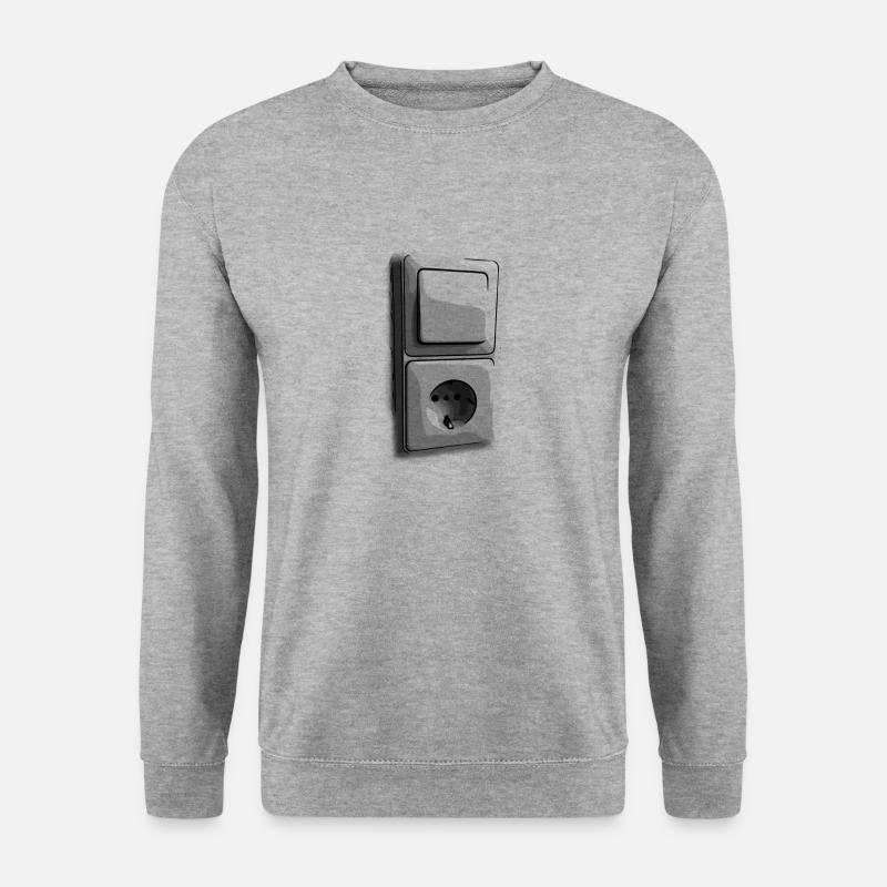 Retro light switch socket transparent - Unisex Sweatshirt - salt & pepper