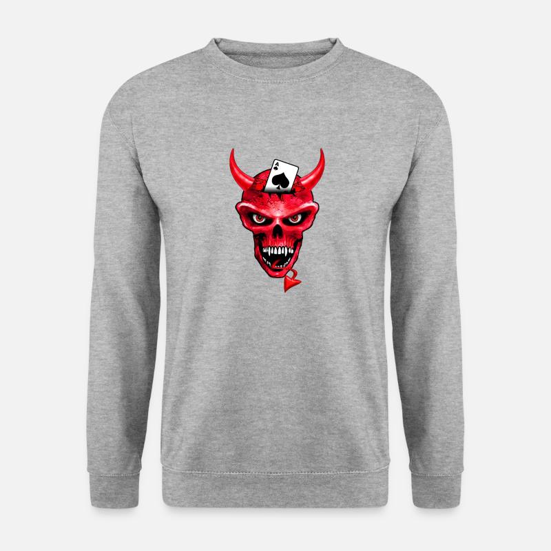 poker skull design - Unisex Pullover - Weißgrau meliert