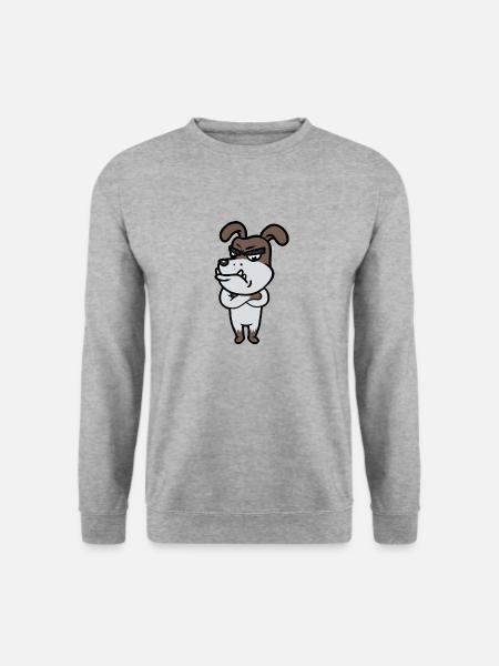 Grimmiger Wachhund Diensthund Kampfhund - Unisex Pullover - Weißgrau meliert