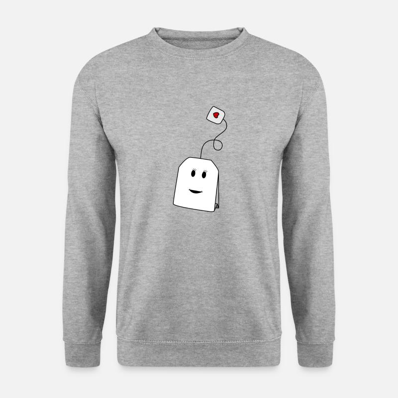 Teebeutel - Unisex Pullover - Weißgrau meliert