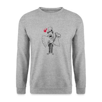 Cartoon bride and groom heart bride groom wedding marriage - Unisex Sweatshirt - salt & pepper - Front - Alina (178cm) & Michal (187cm)