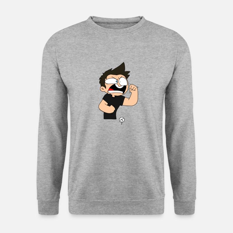 Chibi Marv wütend - Unisex Pullover - Weißgrau meliert