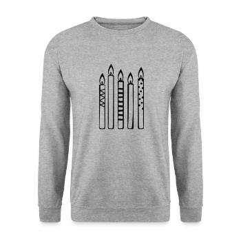 Bougies - Sweat-shirt Unisexe - gris chiné - Devant - Alina (178cm) & Michal (187cm)