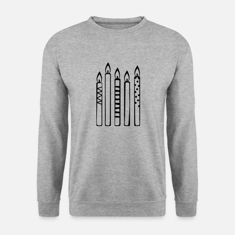 Kerzen - Unisex Pullover - Weißgrau meliert