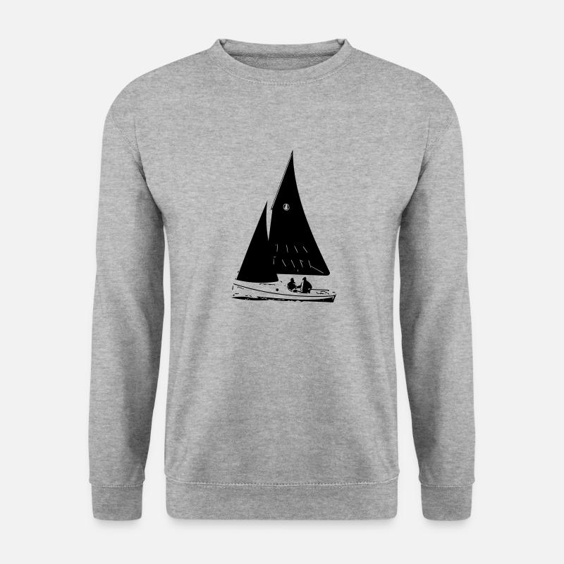 Segelboot - Unisex Pullover - Weißgrau meliert