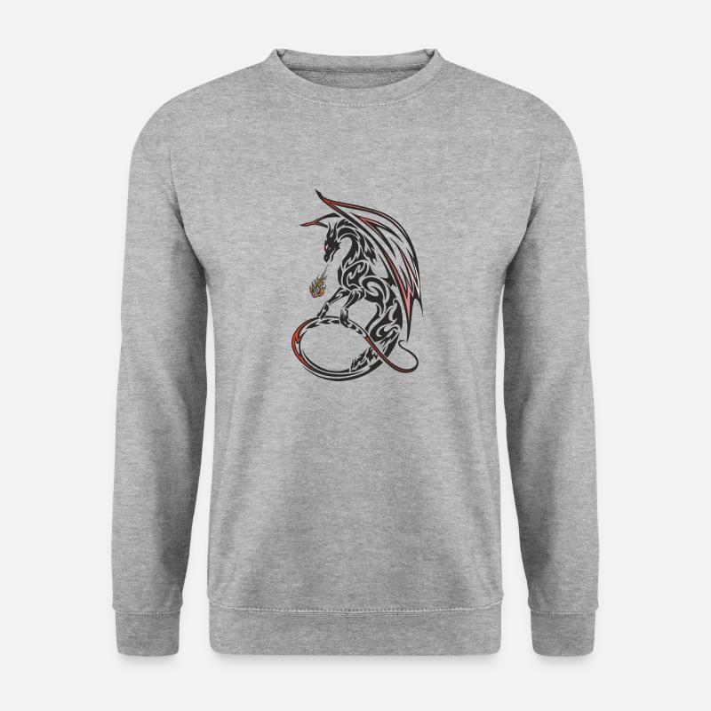 Stammesdrache - Unisex Pullover - Weißgrau meliert