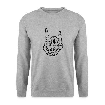 Felsen - Unisex Pullover - Weißgrau meliert - Vorne - Alina (178cm) & Michal (187cm)