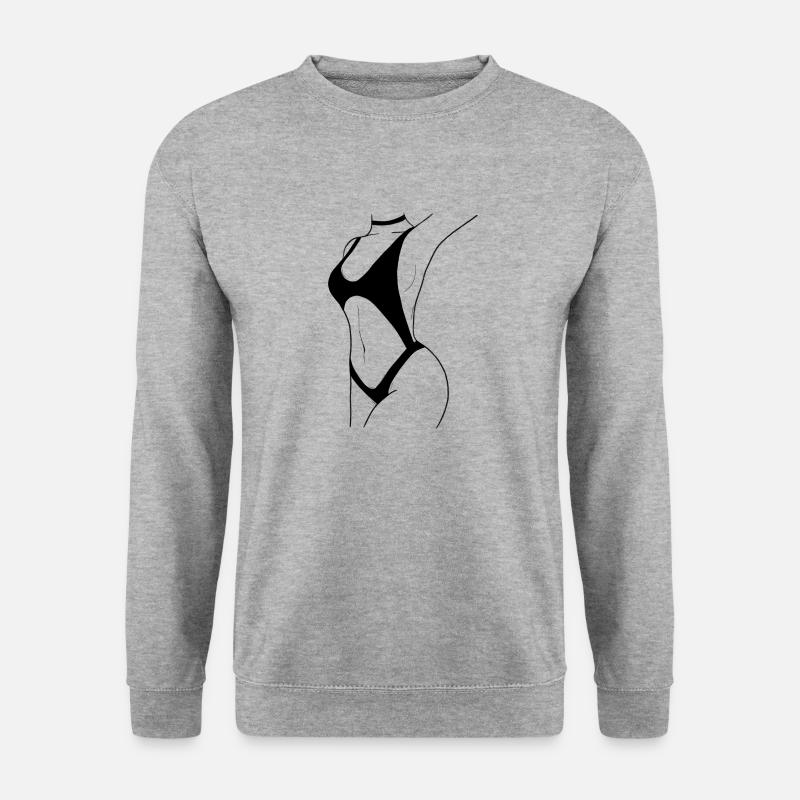 Frau - Unisex Pullover - Weißgrau meliert