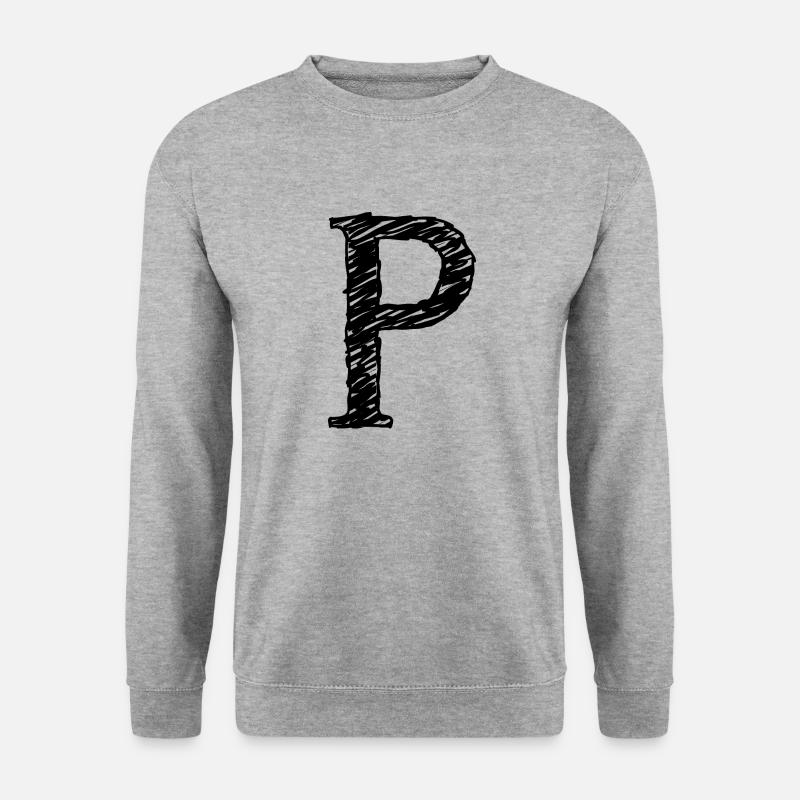 P - Unisex Pullover - Weißgrau meliert
