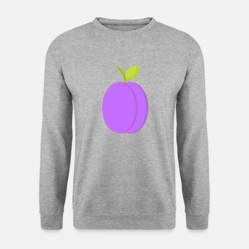 Pflaume - Unisex Pullover - Weißgrau meliert