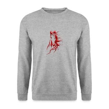 Horse - cheval - animal de course - Sweat-shirt Unisexe - gris chiné - Devant - Alina (178cm) & Michal (187cm)