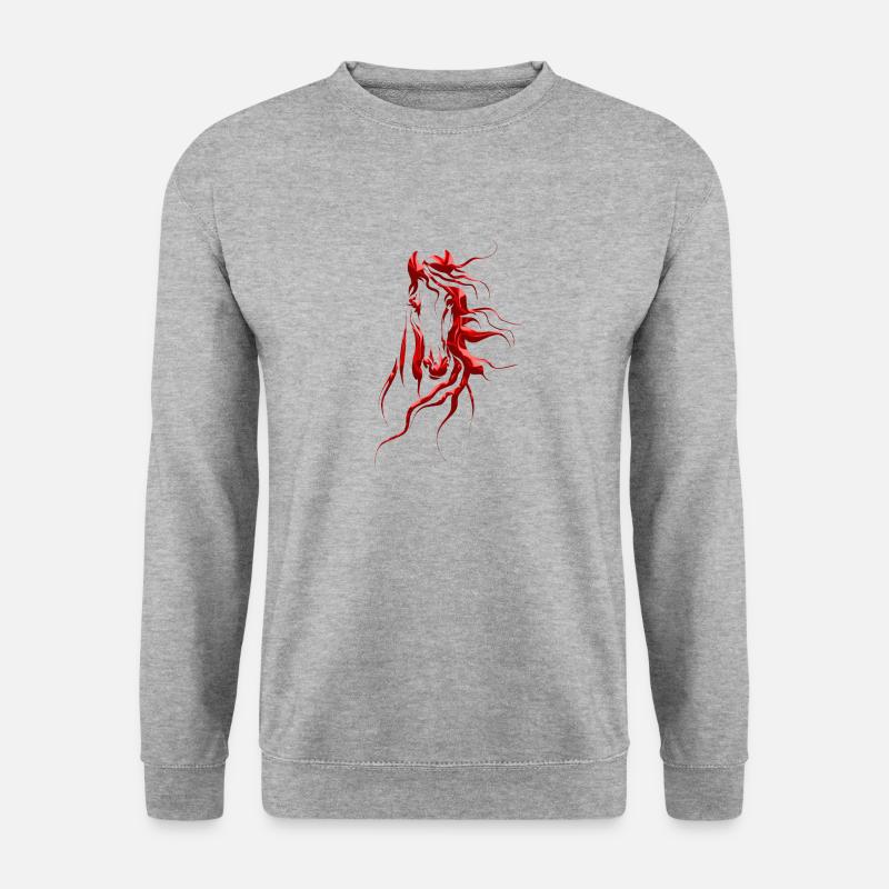 Horse - cheval - animal de course - Sweat-shirt Unisexe - gris chiné