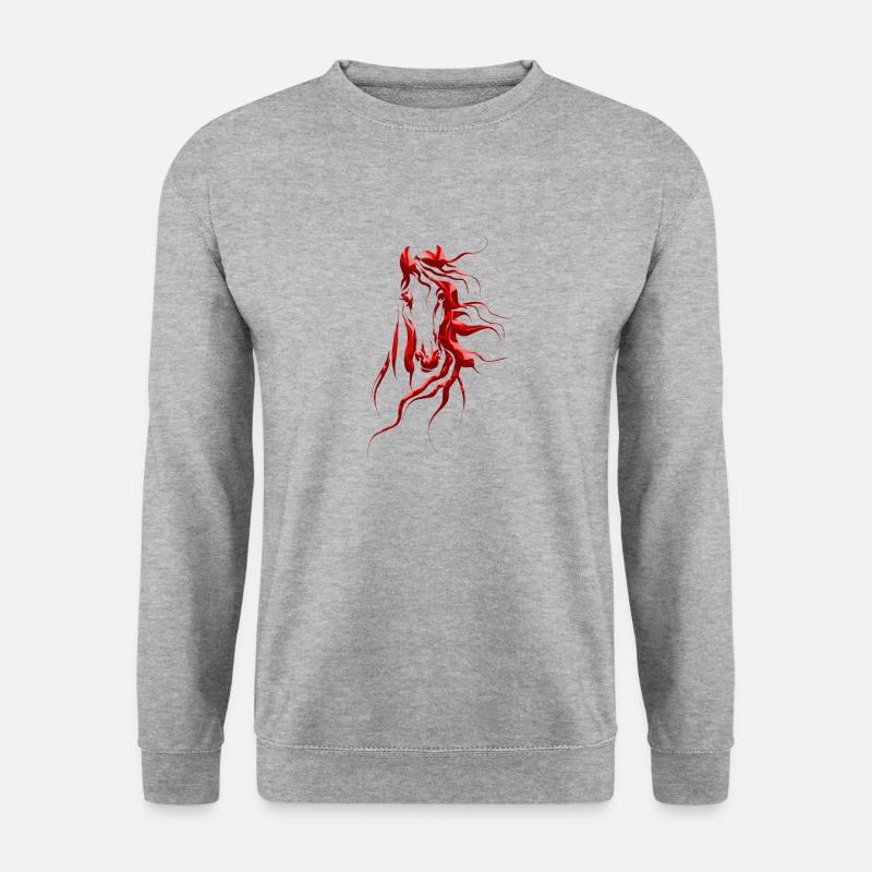 Pferd - Pferd - Renntier - Unisex Pullover - Weißgrau meliert