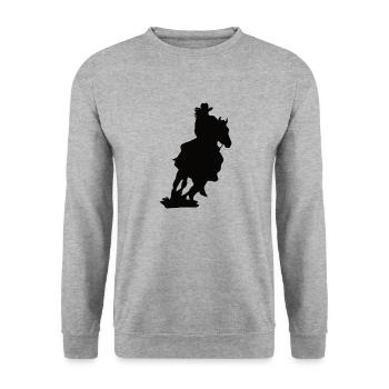 Western Horse - Unisex Sweatshirt - salt & pepper - Front - Alina (178cm) & Michal (187cm)