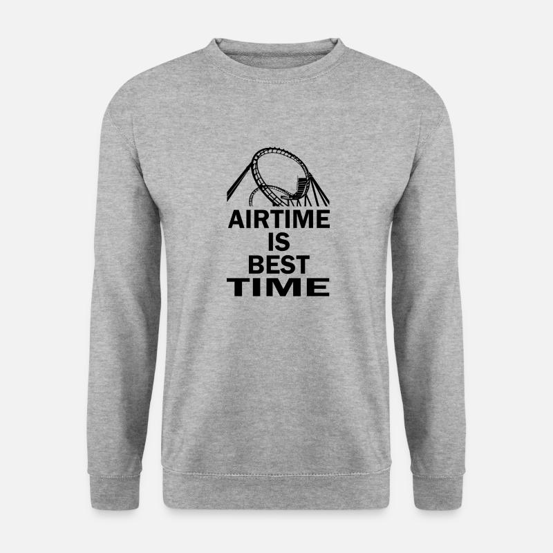 Rollercoaster Achterbahn - Unisex Pullover - Weißgrau meliert
