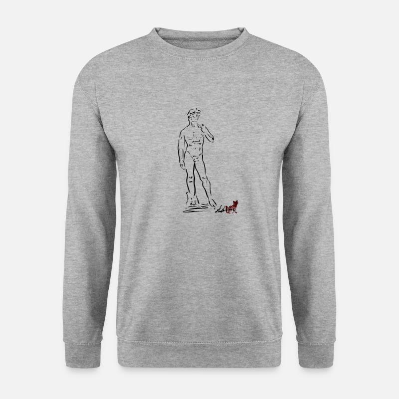 MICHELANGELOS DAVID - Unisex Pullover - Weißgrau meliert
