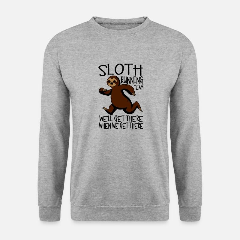 Sloth Running - Unisex Pullover - Weißgrau meliert