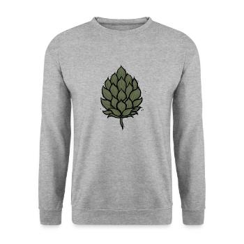 Hopfen - Unisex Pullover - Weißgrau meliert - Vorne - Alina (178cm) & Michal (187cm)