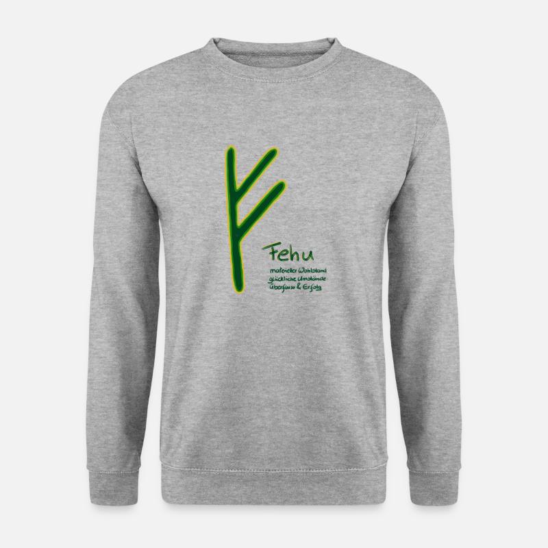 fehu - Unisex Pullover - Weißgrau meliert