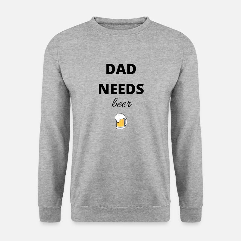 DadNeedsBeer - Unisex Pullover - Weißgrau meliert