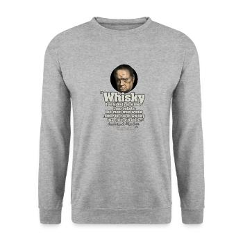 Whisky Quote by Winston Churchill - Unisex Sweatshirt - salt & pepper - Front - Alina (178cm) & Michal (187cm)