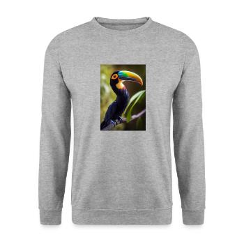 Tucan sur un at dans la jungle - Sweat-shirt Unisexe - gris chiné - Devant - Alina (178cm) & Michal (187cm)