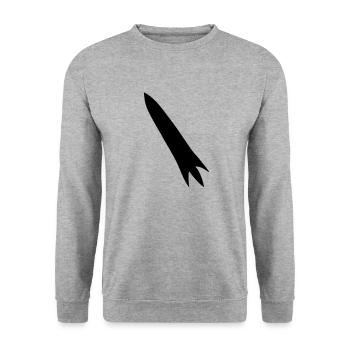 Vecteur de vol spatial spatial de fusée spatiale - Sweat-shirt Unisexe - gris chiné - Devant - Alina (178cm) & Michal (187cm)