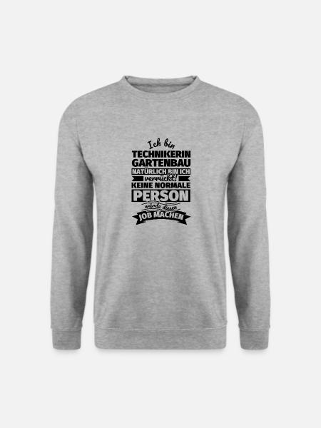 Technikerin Gartenbau Geschenke - Unisex Pullover - Weißgrau meliert
