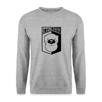 Otter Squad, dicton ironique, adorable loutre de - Sweat-shirt Unisexe - gris chiné - Devant - Alina (178cm) & Michal (187cm)