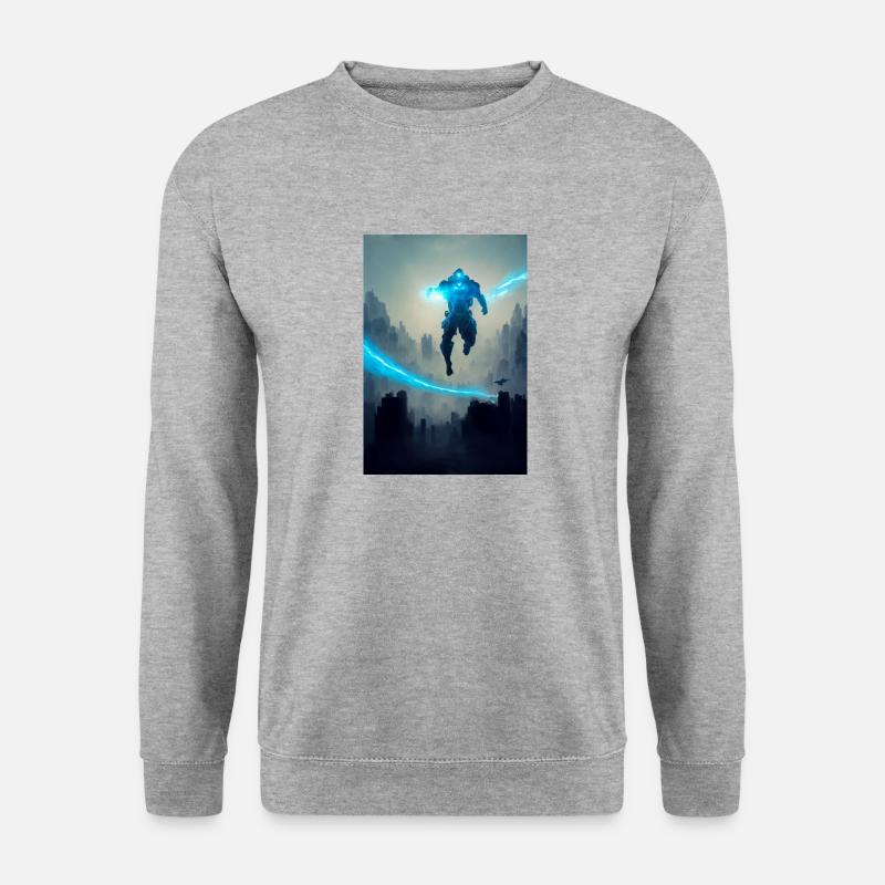 just another superhero - Unisex Pullover - Weißgrau meliert