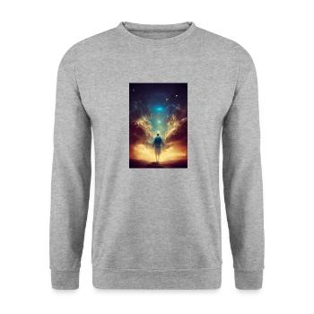 übernatürliche Kräfte - Unisex Pullover - Weißgrau meliert - Vorne - Alina (178cm) & Michal (187cm)