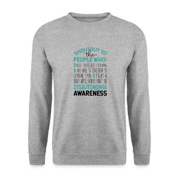 Shoutout To The People Dysautonomia Awareness - Unisex Sweatshirt - salt & pepper - Front - Alina (178cm) & Michal (187cm)