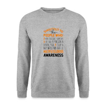 Shoutout To The People Multiple Sclerosis - Unisex Sweatshirt - salt & pepper - Front - Alina (178cm) & Michal (187cm)