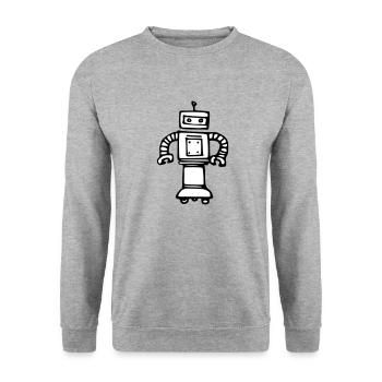 Robot 77a0re9 - Sweat-shirt Unisexe - gris chiné - Devant - Alina (178cm) & Michal (187cm)