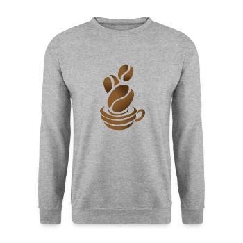 Coffee Gift Caffeine Coffee Bean Coffee Mug - Unisex Sweatshirt - salt & pepper - Front - Alina (178cm) & Michal (187cm)