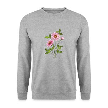 Fleur - Sweat-shirt Unisexe - gris chiné - Devant - Alina (178cm) & Michal (187cm)