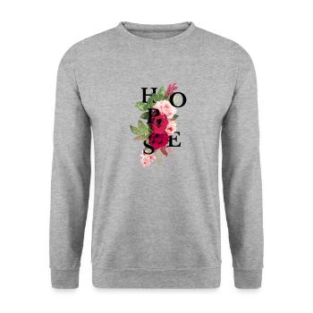 Hopes flowers - Sweat-shirt Unisexe - gris chiné - Devant - Alina (178cm) & Michal (187cm)