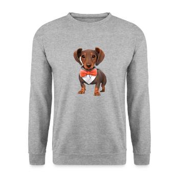 Dachshund with suit dog Dachshund puppy Dogs - Unisex Sweatshirt - salt & pepper - Front - Alina (178cm) & Michal (187cm)