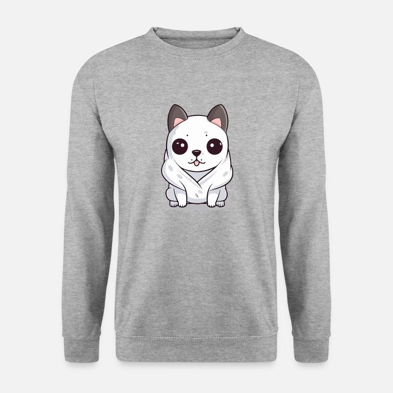Dokoi der Hund - Unisex Pullover - Weißgrau meliert