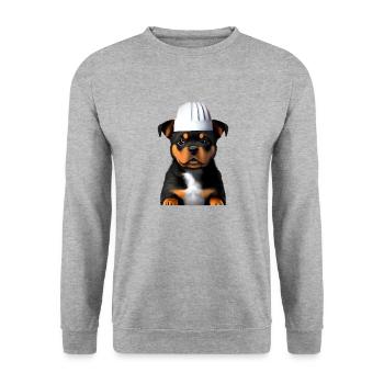 Puppy Rottweiler Restaurateur Dogs Cooking Dog - Unisex Sweatshirt - salt & pepper - Front - Alina (178cm) & Michal (187cm)